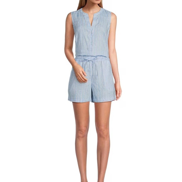 Tommy Bahama Women 100% Linen striped shorts Size:M. EUC - Picture 2 of 10